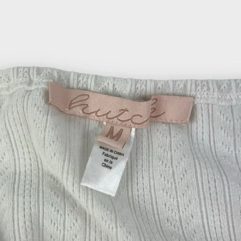 Anthropologie Hutch Mixed Media Metallic Top Size Medium